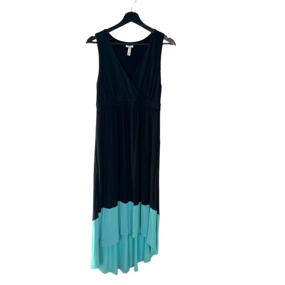 Soma Dresses & Skirts - Soma Black Teal Colorblock High Low Sleeveless V Neck Dress Medium